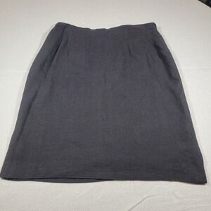 Vintage Maggie McNAughton Skirt Black Linen Blend Lined Women's Size 20 USA Made